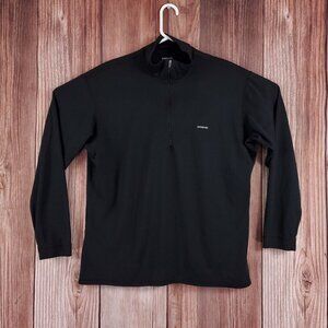 *READ* Vintage Patagonia Mens Large Capilene Midweight Zip-T Black Baselayer USA